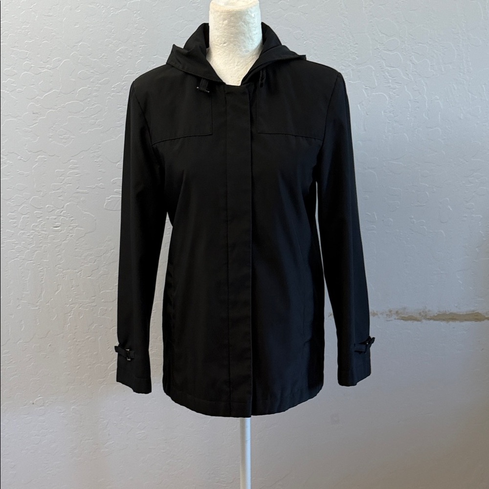 Larry Levine Black Hooded Utility Jacket
